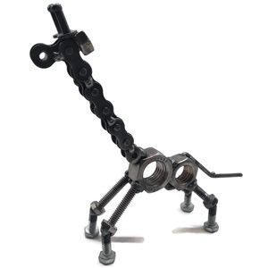 Scrap Metal Art Welded Steel Giraffe Figurine